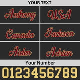 Custom Black Crimson-Khaki 3D Puff Embroidery Flat Embroidery Casual Sport Baseball Cap