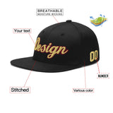 Custom Black Crimson-Khaki 3D Puff Embroidery Flat Embroidery Casual Sport Baseball Cap