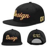 Custom Black Crimson-Khaki 3D Puff Embroidery Flat Embroidery Casual Sport Baseball Cap