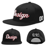 Custom Black Crimson-Khaki 3D Puff Embroidery Flat Embroidery Casual Sport Baseball Cap