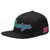 Custom Black 3D Puff Embroidery Flat Embroidery Casual Sport Baseball Cap