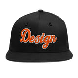 Custom Black 3D Puff Embroidery Flat Embroidery Casual Sport Baseball Cap