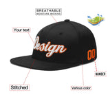 Custom Black 3D Puff Embroidery Flat Embroidery Casual Sport Baseball Cap