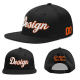 Custom Black 3D Puff Embroidery Flat Embroidery Casual Sport Baseball Cap