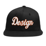 Custom Black 3D Puff Embroidery Flat Embroidery Casual Sport Baseball Cap