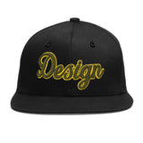 Custom Black 3D Puff Embroidery Flat Embroidery Casual Sport Baseball Cap