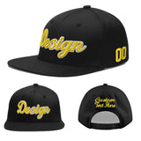 Custom Black 3D Puff Embroidery Flat Embroidery Casual Sport Baseball Cap