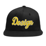 Custom Black 3D Puff Embroidery Flat Embroidery Casual Sport Baseball Cap