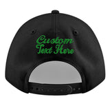 Custom Black White-Gold 3D Puff Embroidery Flat Embroidery Casual Sport Baseball Cap