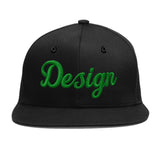Custom Black White-Gold 3D Puff Embroidery Flat Embroidery Casual Sport Baseball Cap