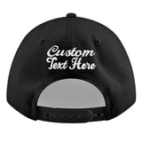 Custom Black White-Gold 3D Puff Embroidery Flat Embroidery Casual Sport Baseball Cap