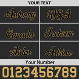 Custom Black White-Gold 3D Puff Embroidery Flat Embroidery Casual Sport Baseball Cap