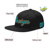 Custom Black White-Gold 3D Puff Embroidery Flat Embroidery Casual Sport Baseball Cap