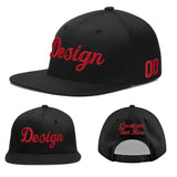 Custom Black White-Gold 3D Puff Embroidery Flat Embroidery Casual Sport Baseball Cap