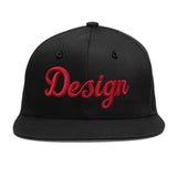 Custom Black White-Gold 3D Puff Embroidery Flat Embroidery Casual Sport Baseball Cap