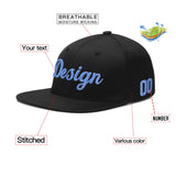 Custom Black White-Gold 3D Puff Embroidery Flat Embroidery Casual Sport Baseball Cap