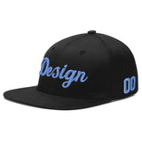 Custom Black White-Gold 3D Puff Embroidery Flat Embroidery Casual Sport Baseball Cap