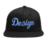 Custom Black White-Gold 3D Puff Embroidery Flat Embroidery Casual Sport Baseball Cap