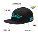Custom Black White-Gold 3D Puff Embroidery Flat Embroidery Casual Sport Baseball Cap