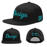 Custom Black White-Gold 3D Puff Embroidery Flat Embroidery Casual Sport Baseball Cap