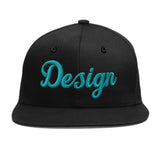 Custom Black White-Gold 3D Puff Embroidery Flat Embroidery Casual Sport Baseball Cap