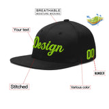 Custom Black White-Gold 3D Puff Embroidery Flat Embroidery Casual Sport Baseball Cap