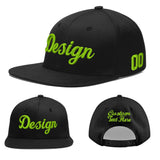 Custom Black White-Gold 3D Puff Embroidery Flat Embroidery Casual Sport Baseball Cap