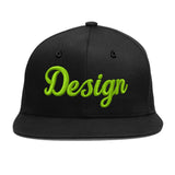 Custom Black White-Gold 3D Puff Embroidery Flat Embroidery Casual Sport Baseball Cap
