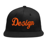 Custom Black White-Gold 3D Puff Embroidery Flat Embroidery Casual Sport Baseball Cap