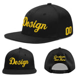 Custom Black 3D Puff Embroidery Flat Embroidery Casual Sport Baseball Cap
