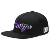 Custom Black 3D Puff Embroidery Flat Embroidery Casual Sport Baseball Cap