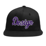 Custom Black 3D Puff Embroidery Flat Embroidery Casual Sport Baseball Cap