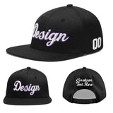 Custom Black 3D Puff Embroidery Flat Embroidery Casual Sport Baseball Cap