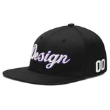 Custom Black 3D Puff Embroidery Flat Embroidery Casual Sport Baseball Cap