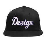 Custom Black 3D Puff Embroidery Flat Embroidery Casual Sport Baseball Cap
