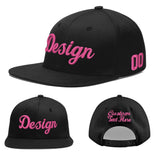 Custom Black 3D Puff Embroidery Flat Embroidery Casual Sport Baseball Cap