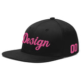 Custom Black 3D Puff Embroidery Flat Embroidery Casual Sport Baseball Cap