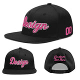 Custom Black 3D Puff Embroidery Flat Embroidery Casual Sport Baseball Cap