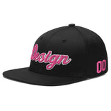 Custom Black 3D Puff Embroidery Flat Embroidery Casual Sport Baseball Cap