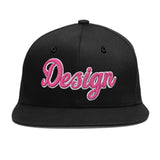 Custom Black 3D Puff Embroidery Flat Embroidery Casual Sport Baseball Cap