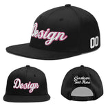 Custom Black 3D Puff Embroidery Flat Embroidery Casual Sport Baseball Cap