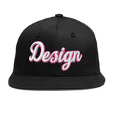 Custom Black 3D Puff Embroidery Flat Embroidery Casual Sport Baseball Cap