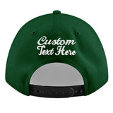 Custom Green Neon Green-White 3D Puff Embroidery Flat Embroidery Casual Sport Baseball Cap