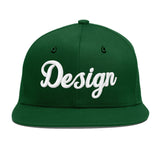 Custom Green Neon Green-White 3D Puff Embroidery Flat Embroidery Casual Sport Baseball Cap