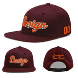 Custom Jujube Red Orange 3D Puff Embroidery Flat Embroidery Casual Sport Baseball Cap