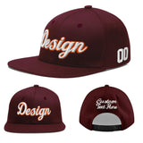 Custom Jujube Red Orange 3D Puff Embroidery Flat Embroidery Casual Sport Baseball Cap