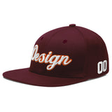 Custom Jujube Red Orange 3D Puff Embroidery Flat Embroidery Casual Sport Baseball Cap