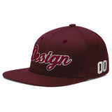 Custom Jujube Red Orange 3D Puff Embroidery Flat Embroidery Casual Sport Baseball Cap