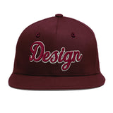 Custom Jujube Red Orange 3D Puff Embroidery Flat Embroidery Casual Sport Baseball Cap