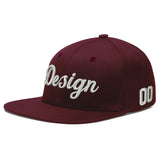 Custom Jujube Red Orange 3D Puff Embroidery Flat Embroidery Casual Sport Baseball Cap